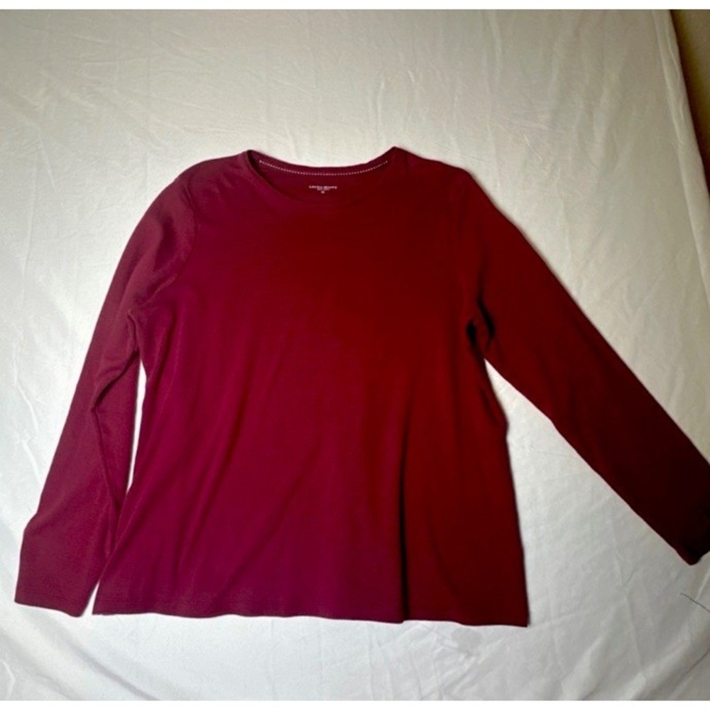 Laura Scott Top Shirt Blouse Womens  Pink Red Long Sleeve 100%‎ Cotton Size XL